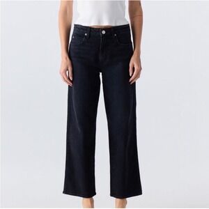 AMO Billie wide leg crop jeans 24 black casual classic edgy minimalist boho